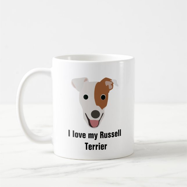 Caneca de café do cão de Russell Terrier - Russell (Esquerda)