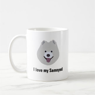 Caneca de café do cão do Samoyed - amor de I minha