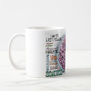 Caneca de café do cérebro esquerdo de cérebro