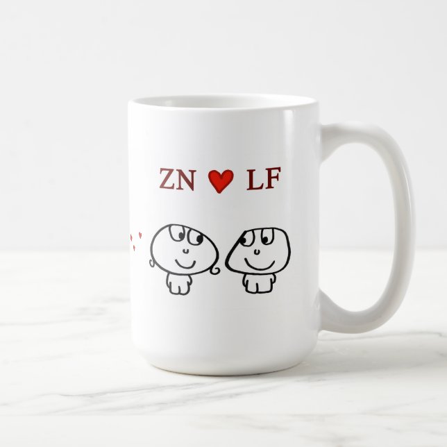 Caneca De Café Do "coração LF ZN " (Direita)