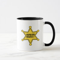 caneca de café do crachá do xerife