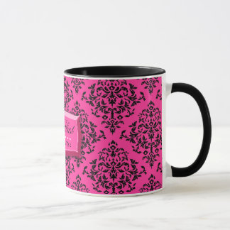 caneca de café do damasco do rosa quente da