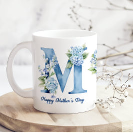 Caneca de Café do Dia das Mães Hortênsia Azul