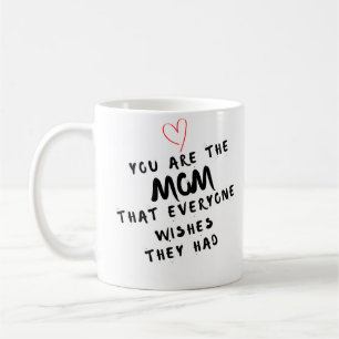 Caneca de café do Dia das Mães preta e branca edit