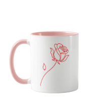 Caneca de Café do Dia dos Namorados Rosa Vermelho 