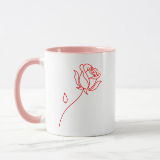 Caneca de Café do Dia dos Namorados Rosa Vermelho