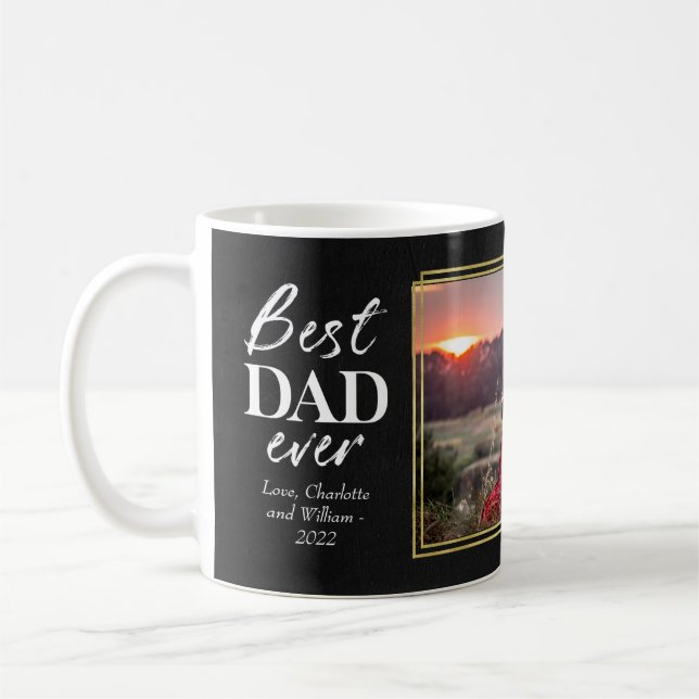 Caneca de Café do Dia dos Pais com Elegante Folha  (Esquerda)