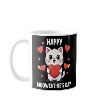 Caneca de café do Dia Meowentinos Feliz para Amant