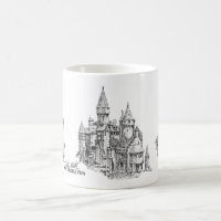 Caneca de café do divertimento do castelo da areia