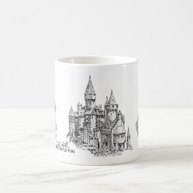 Caneca de café do divertimento do castelo da areia (Centro)