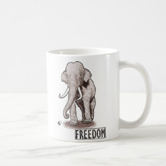 Caneca de café do elefante da "liberdade"