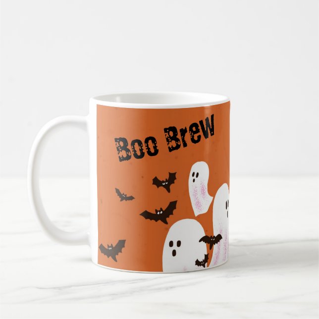 Caneca de café do Fantasma Boo Brew Halloween (Esquerda)
