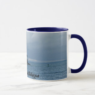 Caneca de café do farol da ilha de Mackinac,