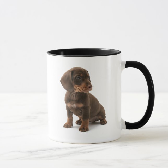 Caneca de café do filhote de cachorro do Dachshund (Direita)