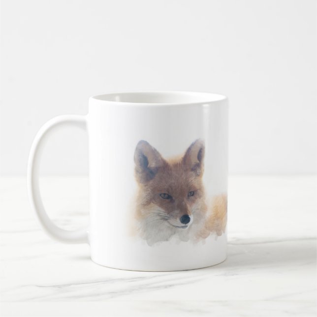 Caneca de café do Fox da aguarela (Esquerda)
