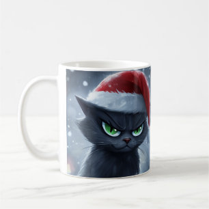Caneca de Café do Gato de Natal Mal-Humorado 'Claw