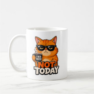 Caneca de Café do Gato Laranja Mal-Humorado Não Ho