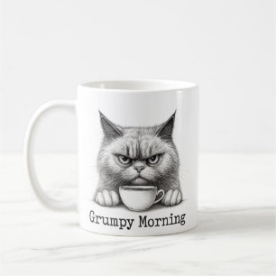 Caneca de Café do Gato Mal-Humorado da Manhã