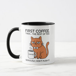 Caneca de Café do Gato Mal-Humorado Engraçado