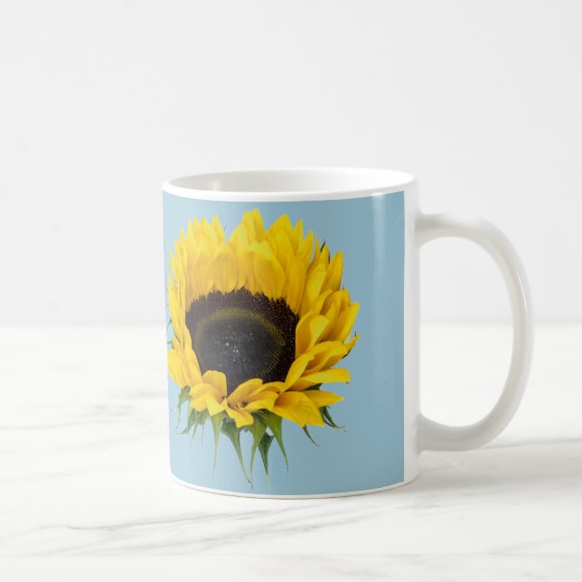 Caneca de café do girassol, close up (Direita)
