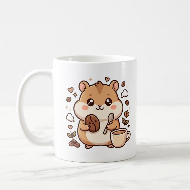 Caneca de Café do Hamster Kawaii (Esquerda)