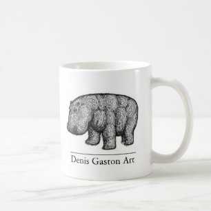 Caneca de café do hipopótamo da arte de Denis