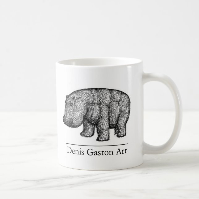 Caneca de café do hipopótamo da arte de Denis (Direita)