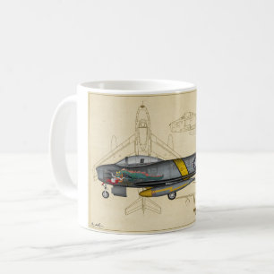 Caneca de café do jato do sabre F-86