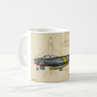 Caneca de café do jato do sabre F-86
