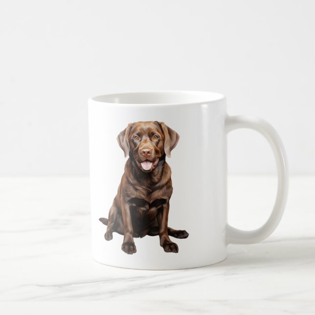 Caneca de Café do Labrador Chocolate (Direita)