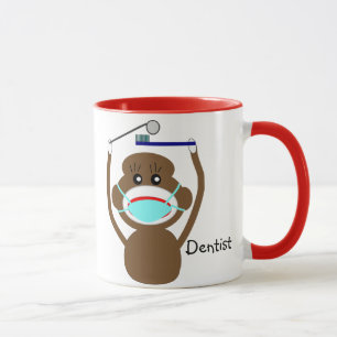 Caneca de café do macaco da peúga do dentista