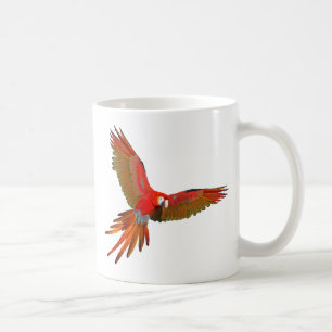 Caneca De Café Do macaw escarlate colorido da arte da mosca