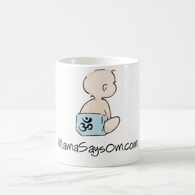 Caneca de café do Mama Dizer OM (menino) (Centro)