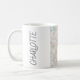 Caneca de café do mapa de Charlotte