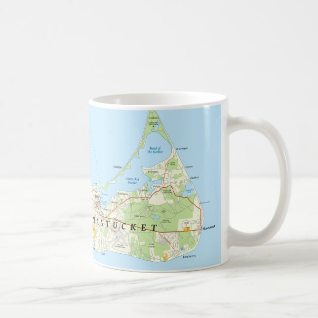 Caneca de café do mapa de Nantucket (Direita)
