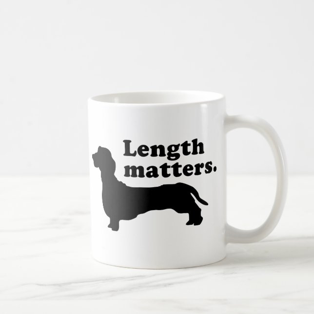 Caneca De Café Do "matérias comprimento." (Dachshund) (Direita)