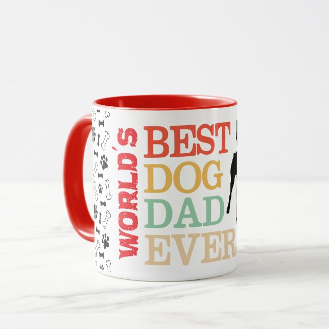 Caneca de Café do Melhor Pai de Cachorro do Mundo (Frente Esquerda)
