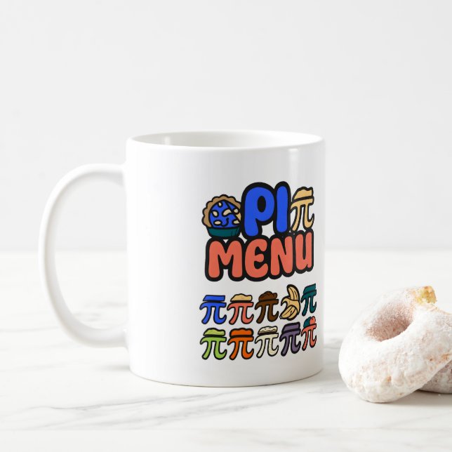 Caneca de Café do Menu Pi Divertido – Presente par (Com Donut)