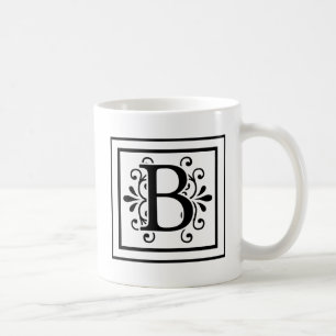Caneca de café do monograma da letra B