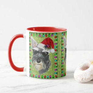 Caneca de café do Natal do Schnauzer