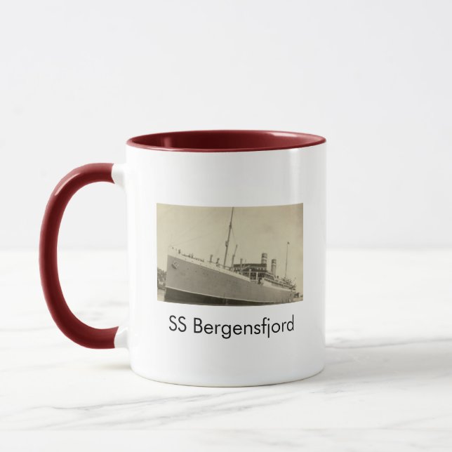 Caneca de café do navio norueguês SS Bergensfjord (Esquerda)