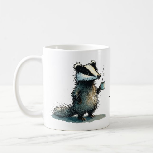 Caneca De Café Do. Not. Touch. Whimsical Badger (Esquerda)