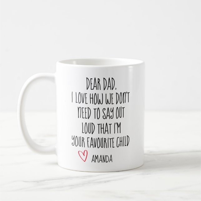 Caneca de café do papai, Filho favorito, Caneca pe (Esquerda)