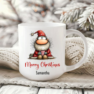 Caneca de Café do Papai Noel Desenho Animado Diver