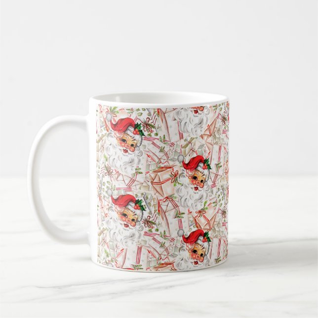 Caneca de café do Papai Noel Vintage (Esquerda)