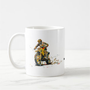 Caneca de Café do Piloto de Moto de Trilha Colorid