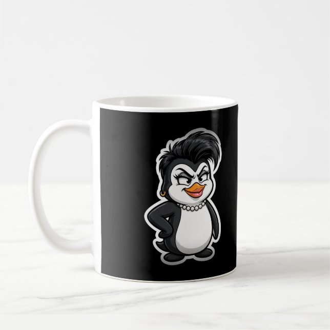 Caneca de Café do Pinguim Divã Sassy Pássaro Engra (Esquerda)