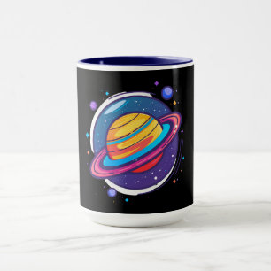 Caneca de Café do Planeta Saturno – Design Cósmico