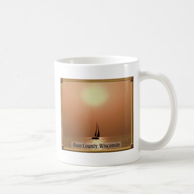 Caneca de café do por do sol de Door County (Direita)