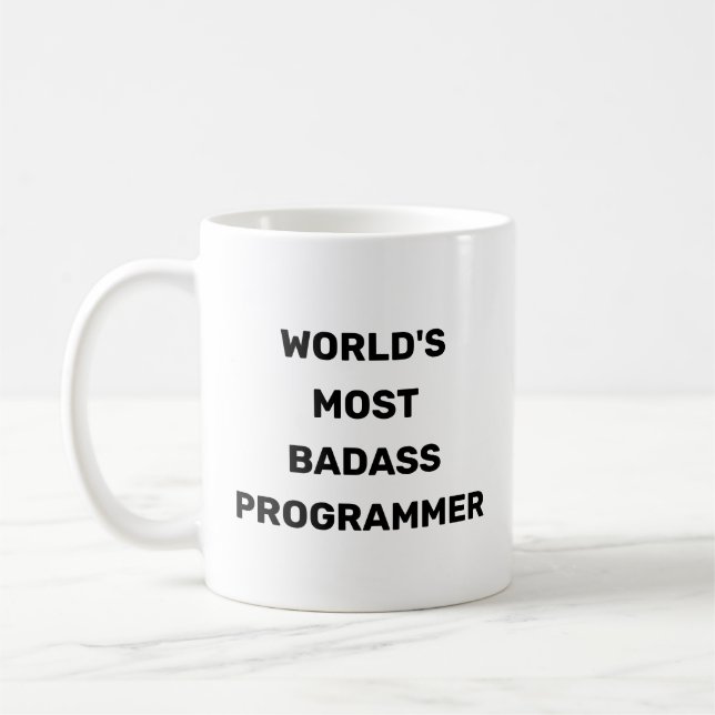 Caneca de Café do Programador Mais Bad do Mundo (Esquerda)